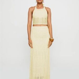 Elegant Butter Cream Yellow Crochet Set